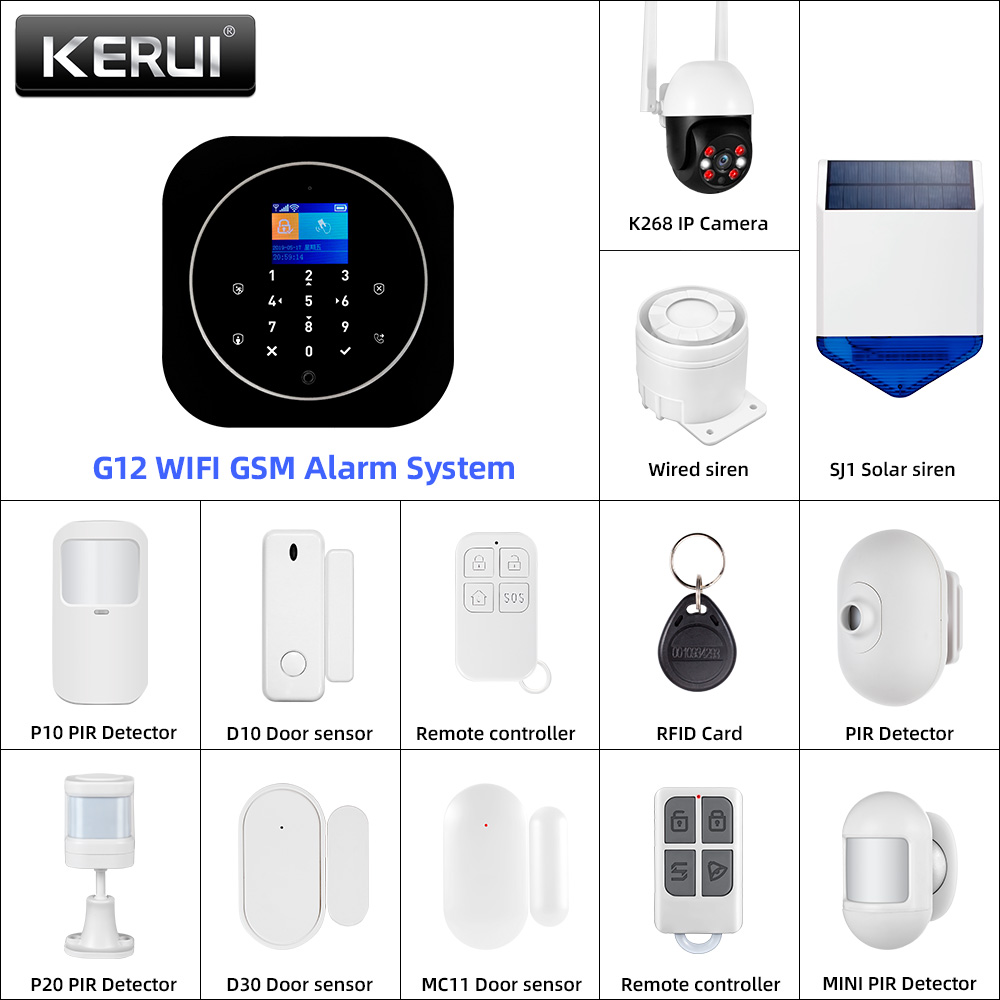 Home Automation System Diy - KERUI G12 2G Wifi ワイヤレスホーム警報システム DIY