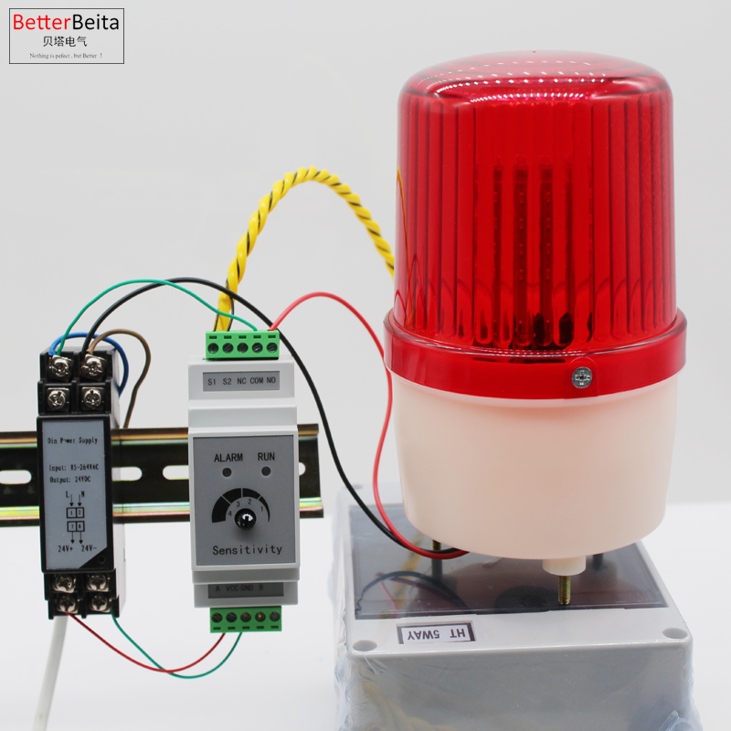 Water Leak Detector Wired - 1セットdin液体漏水検知器警報装置とセンサーワイヤー水スイッチ出力洪水液体漏れ警報装置