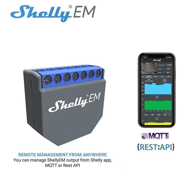 Shelly Relay Module - シェリーEM WifiスマートライフコントローラースイッチスマートホームGoogle Alexa音声制御リレーパワー統計ウォールスイッチモジュール