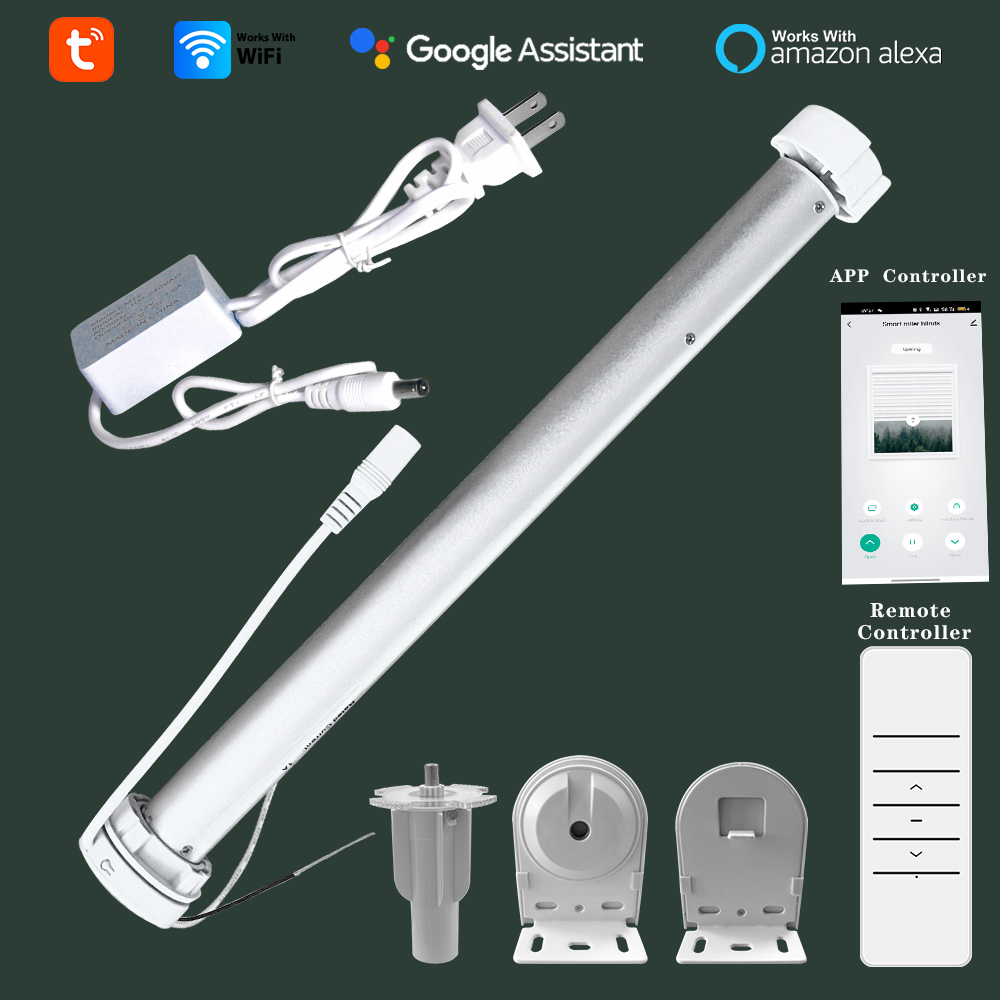 Home Automation Ideas - Tuya WiFiミニ電動ローラーブラインドモーター スマートライフアプリ シャッターシェードエンジン 38mmチューブ対応 音声スマートコントロール