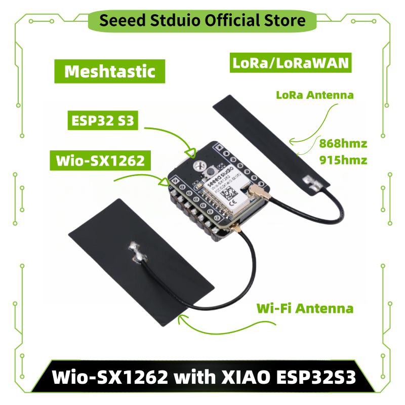 Home Automation Arduino - esp32 s3 lora Meshtastic Loraモジュール SX1262