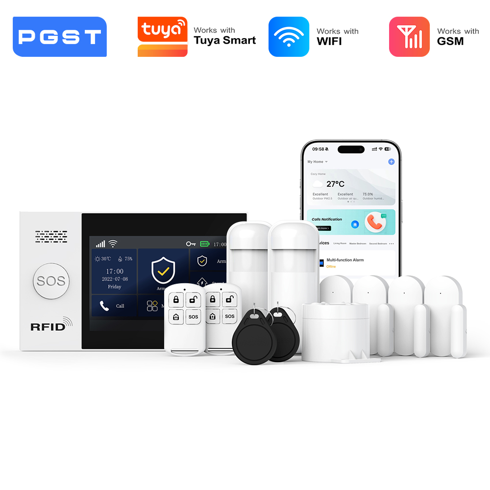 Smart Home Automation Diy - PGST 2G GSM WiFi 警報システムキット ワイヤレスホームセキュリティ保護システムセット