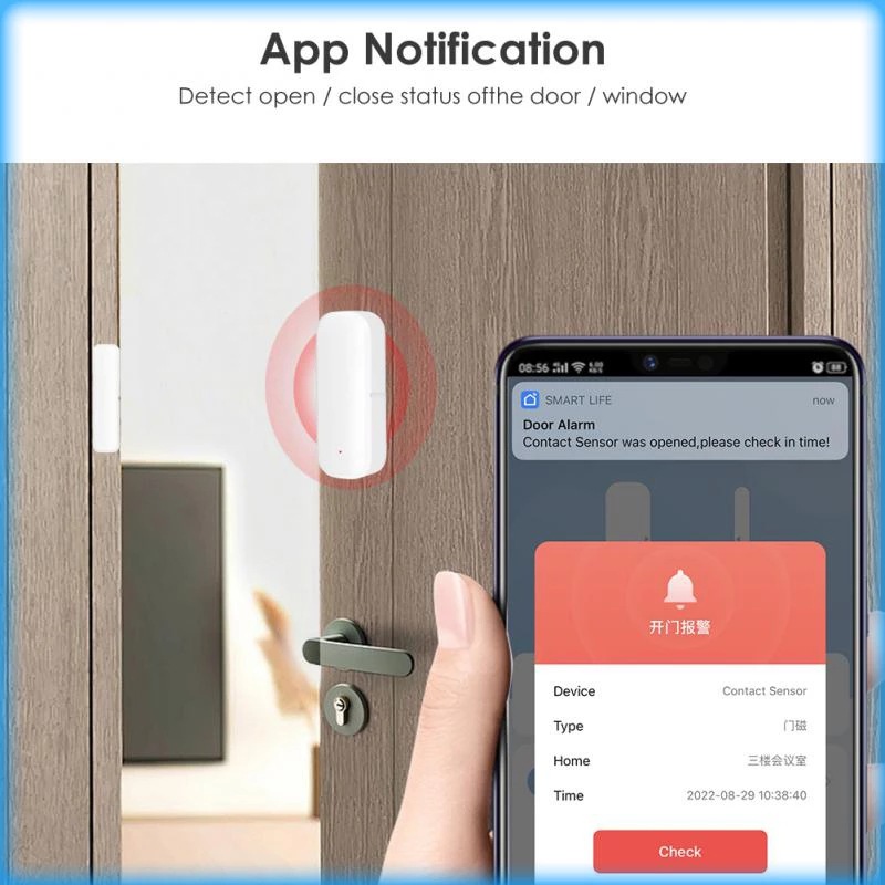Tuya Wi-Fi スマートドアおよび窓センサー 磁気スイ - Home Automation Ideas のレビューと価格