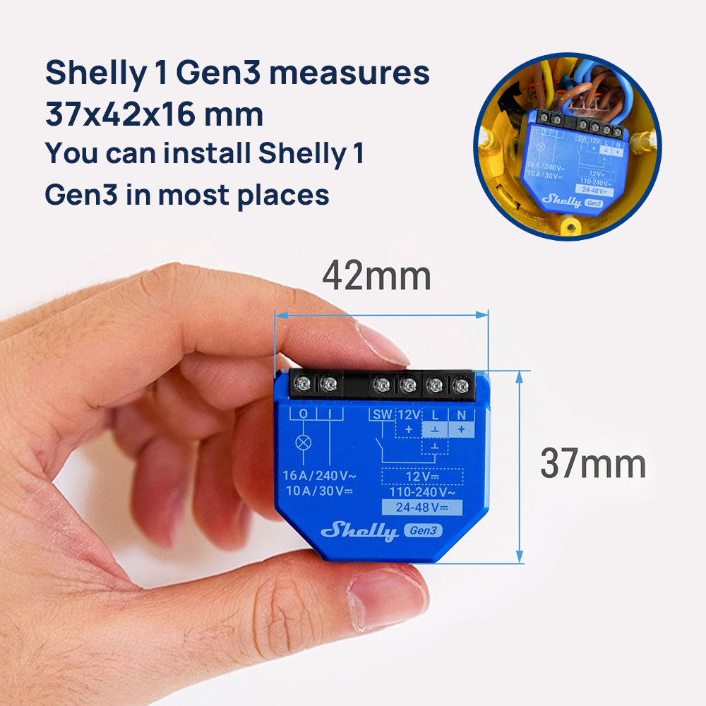 Shelly 1 Gen3 ドライコンタクトスマートスイッチ - Shelly Relay Module のレビューと価格