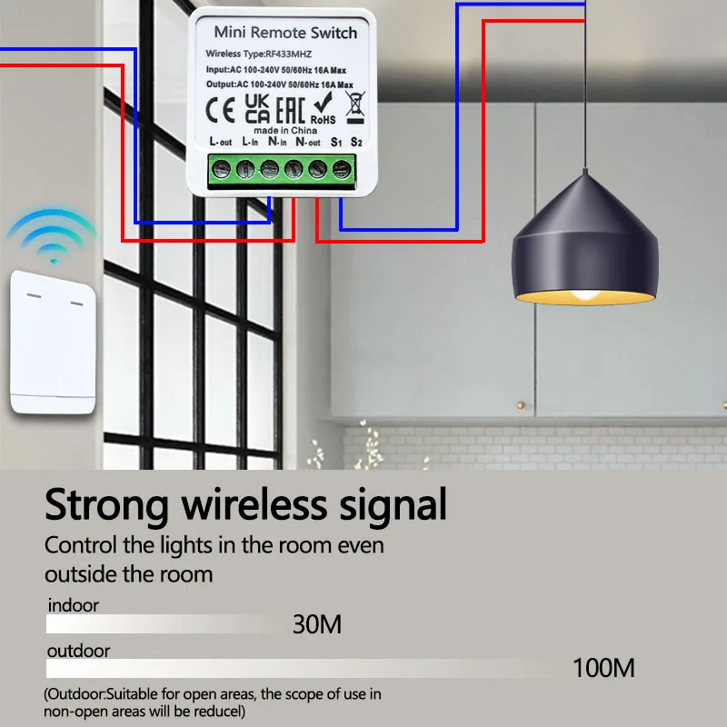 RF 433MHz スマートDIYワイヤレススイッチ 1/2 - Diy Home Automation System のレビューと価格