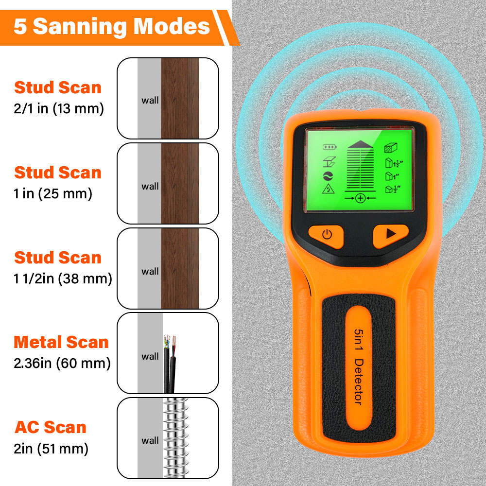 新型5-in-1壁検知器 ハンドヘルドネジ・柱検知器 電源線 - Water Leak Detector Wired のレビューと価格