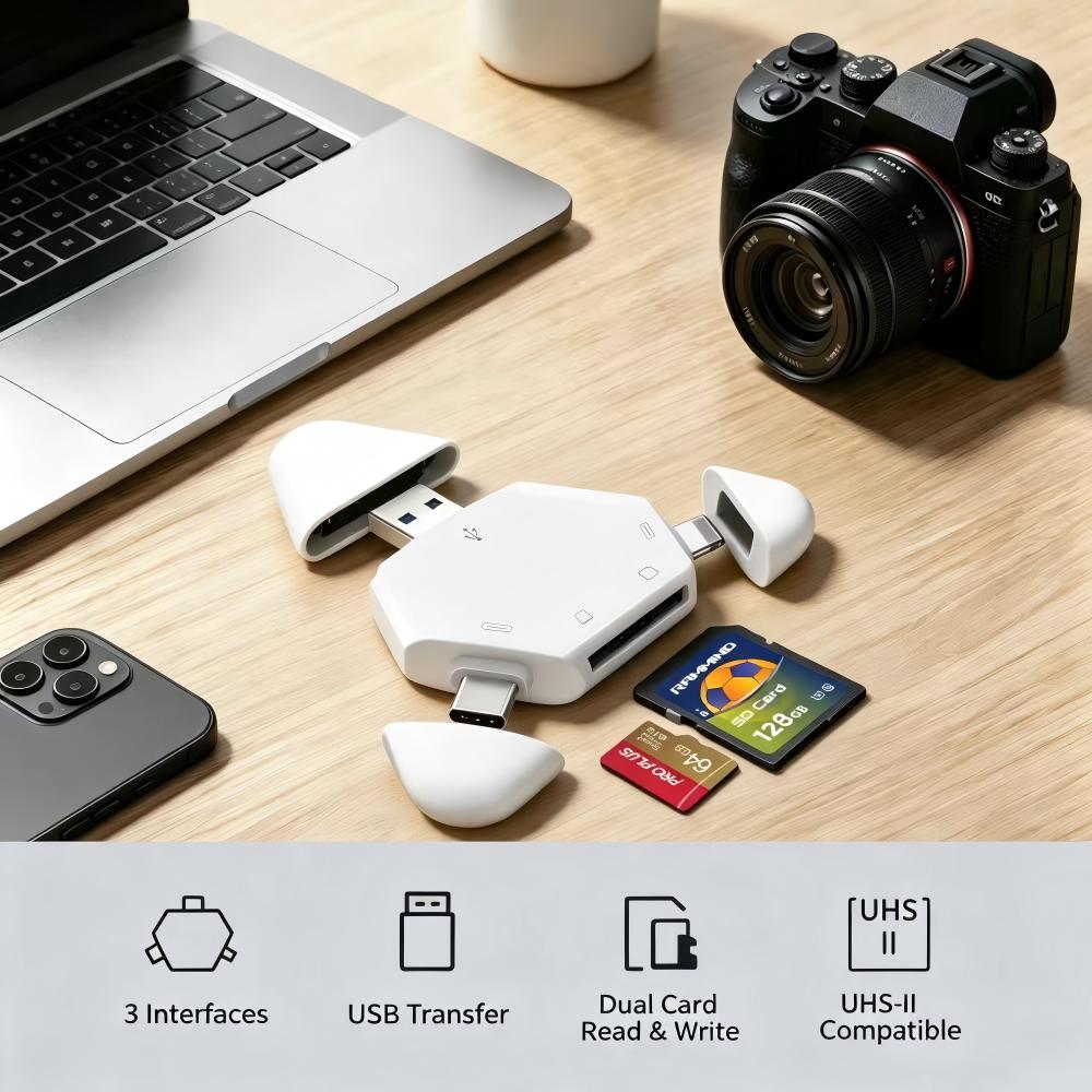3in1メモリカードリーダー、三角形磁気キャップ付き、USB - Home Assistant Sd のレビューと価格