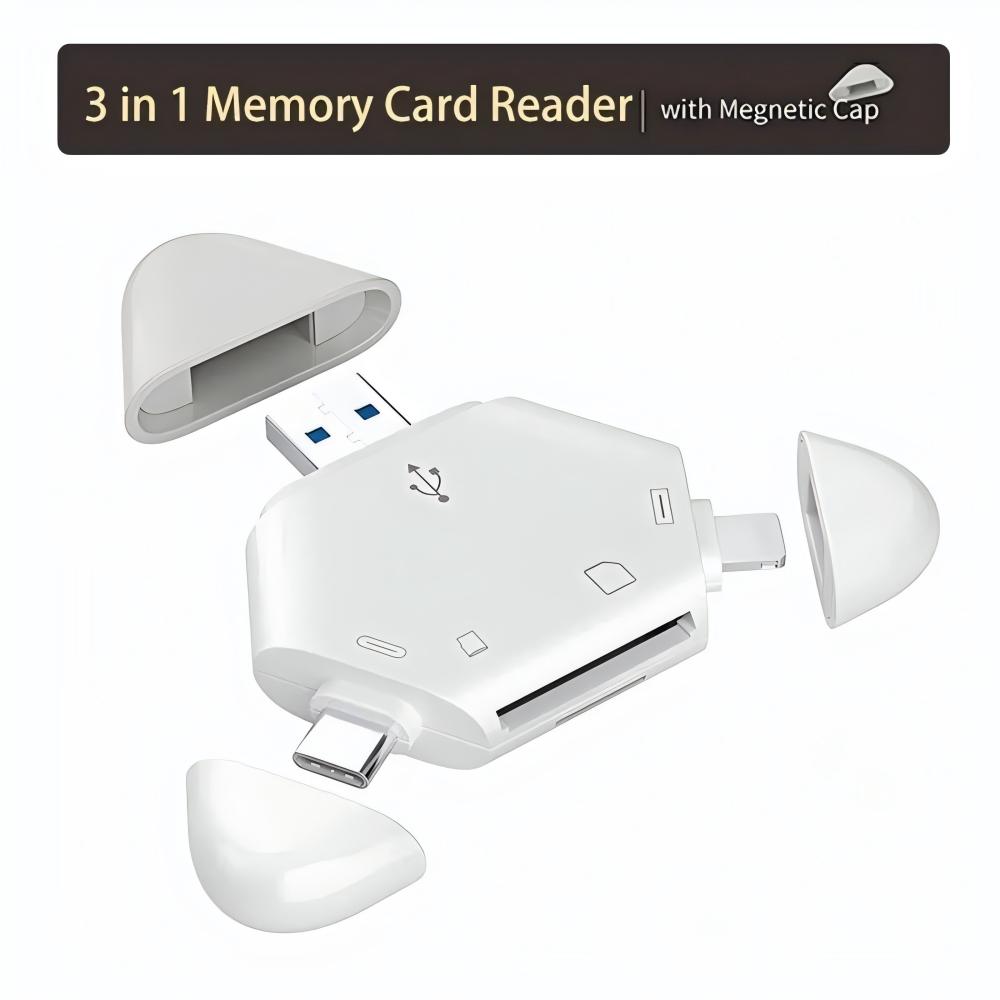 3in1メモリカードリーダー、三角形磁気キャップ付き、USB - Home Assistant Sd のレビューと価格