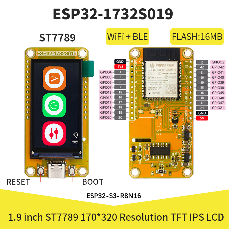 ESP32-S3 1.9インチIPS LCD 170*320 - Home Automation Arduino のレビューと価格