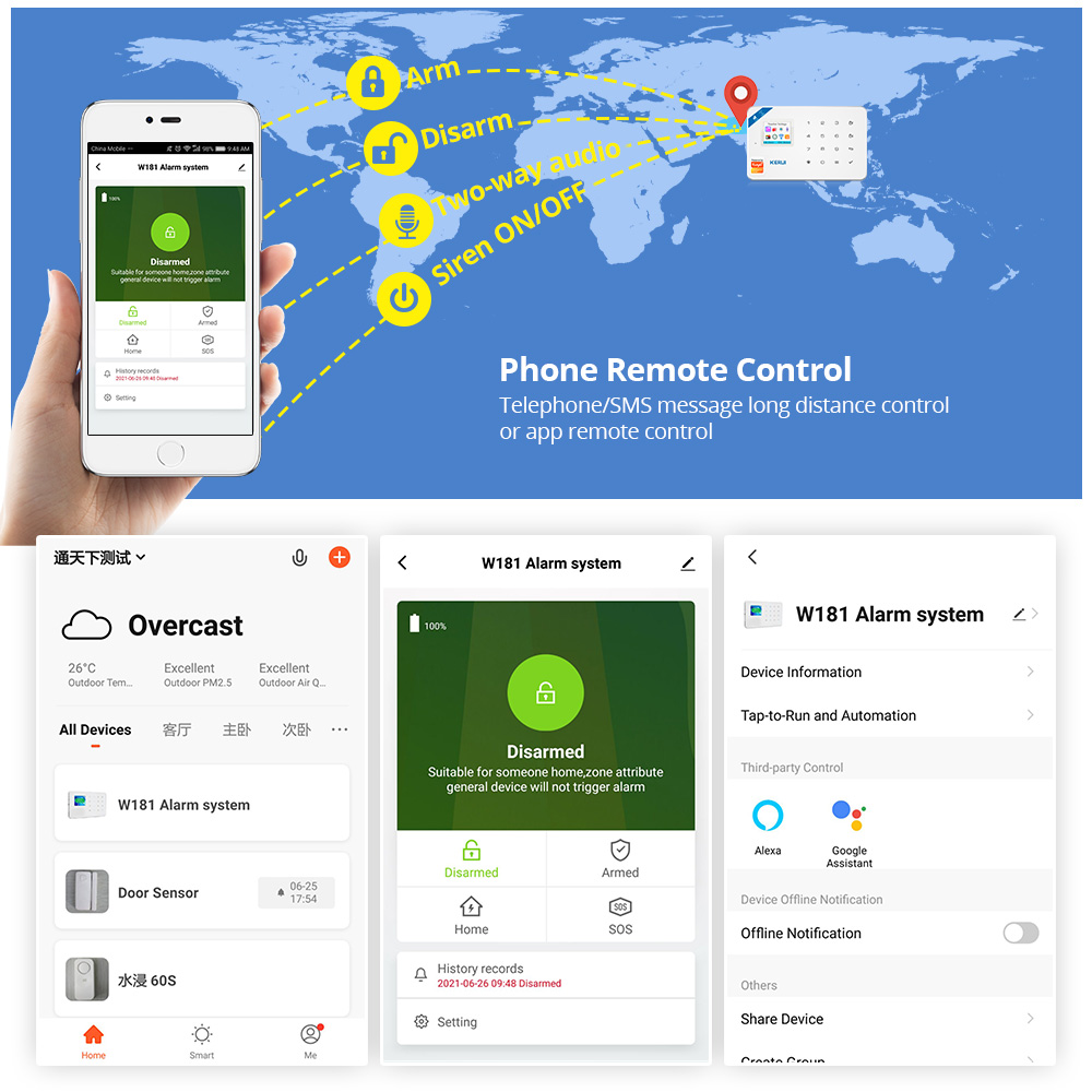 KERUI セキュリティ警報システムキット W184 4G  - Smart Home Automation Diy のレビューと価格