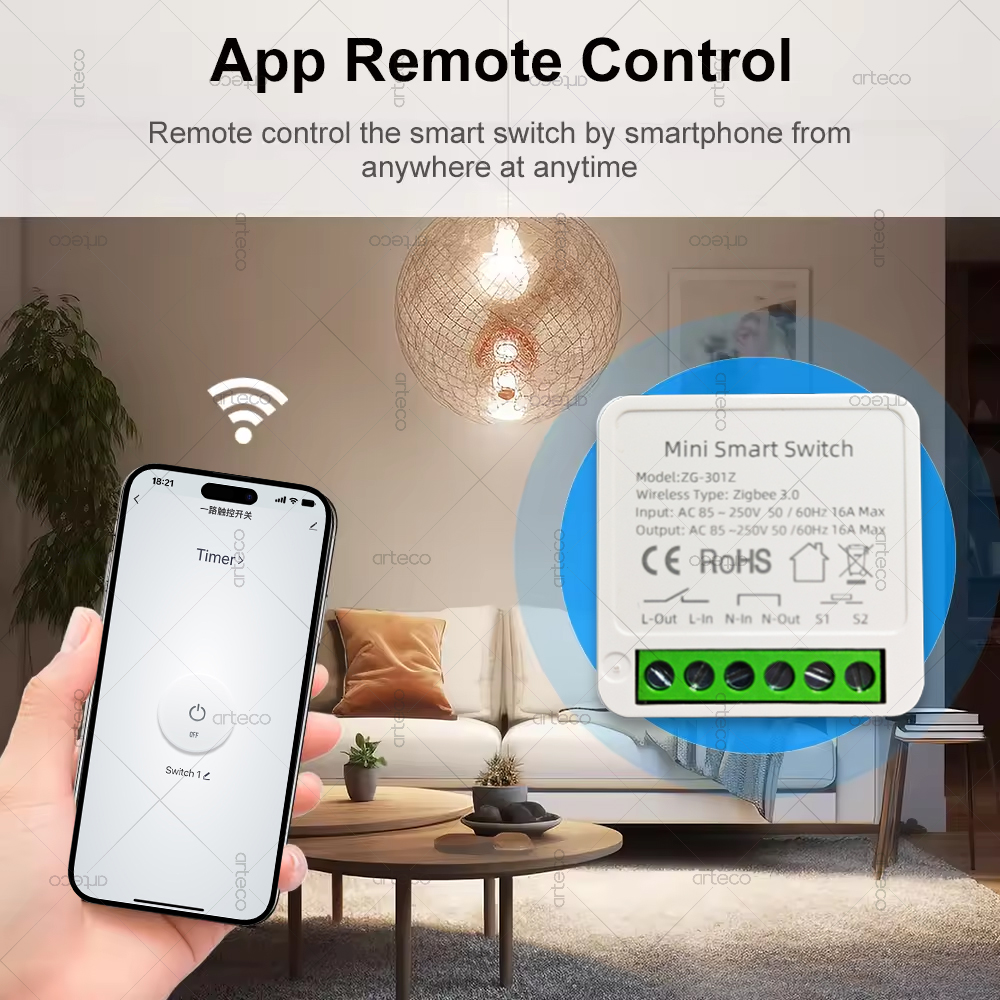 ミニ Zigbee 3.0 スマート スイッチ 16A ミニ - Diy Home Automation Hub のレビューと価格